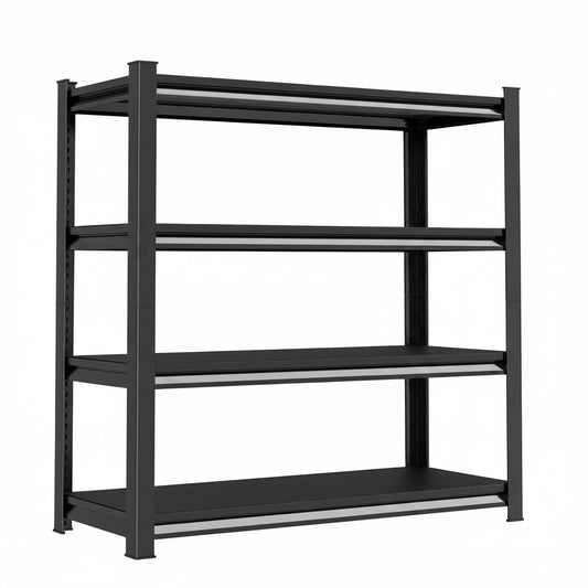 48" W Garage Shelving Heavy Duty, 2200LBS Loads Adjustable Garage Storage Shelves,4-Tier Metal Storage Racks and Shelving Units, Utility Rack Shelves,48" W X 16" D X 63" H,Black