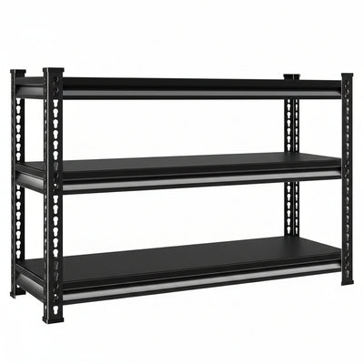 3-Tier Metal Garage Shelving Unit 40"W x 18"D x 36"H, Black