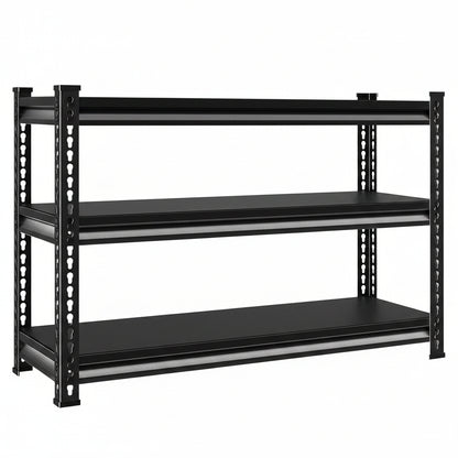 3-Tier Garage Shelving Heavy Duty，40" W Metal Shelving Unit for Garage, 1320 Lbs Load Capacity Utility Rack Shelves＆ Storage Shelves, 40”W X 18”D X 36”H(Black)