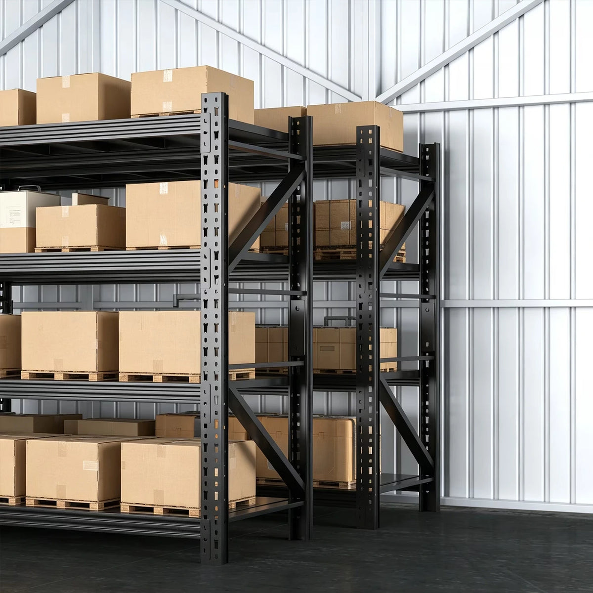 3 Sets Garage Shelves Heavy Duty 73"H*57"W*23.6"D Metal Garage Shelving Unit High Load Capacity Industrial Storage Shelves for Garage Warehouse Basement — product view 5