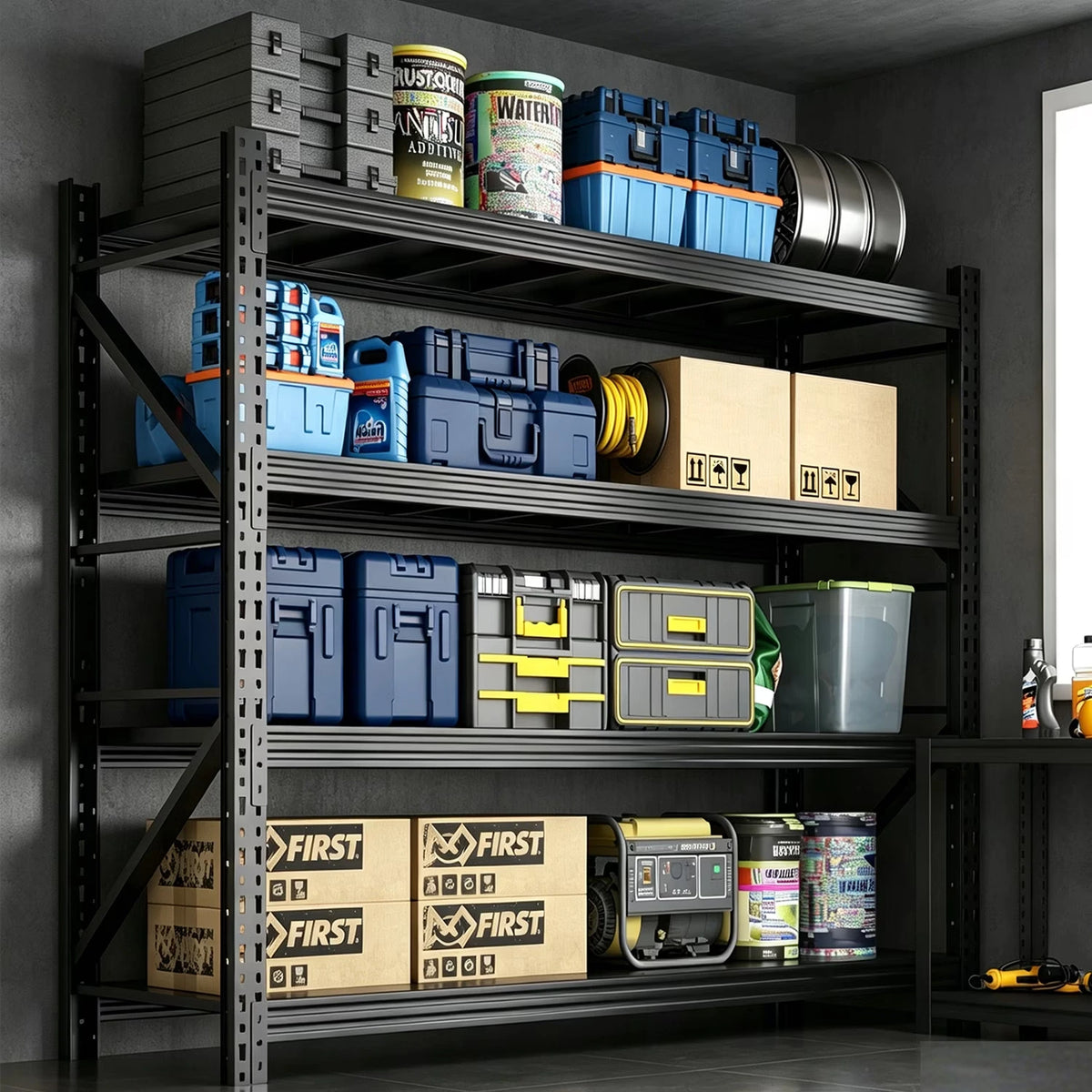 3 Sets Garage Shelves Heavy Duty 73"H*57"W*23.6"D Metal Garage Shelving Unit High Load Capacity Industrial Storage Shelves for Garage Warehouse Basement — product view 6