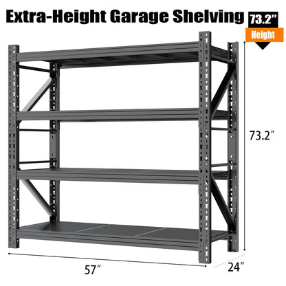 3 Sets Garage Shelves Heavy Duty 73"H*57"W*23.6"D Metal Garage Shelving Unit High Load Capacity Industrial Storage Shelves for Garage Warehouse Basement — product view 8