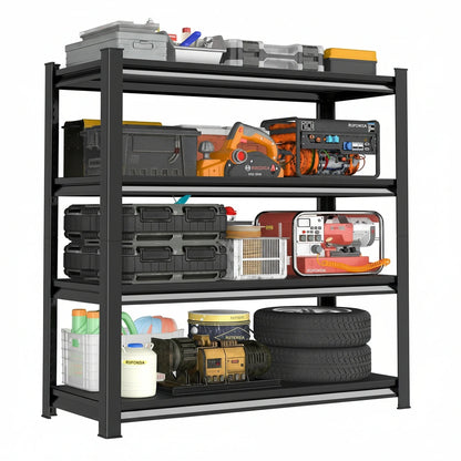 48" W Garage Shelving Heavy Duty, 2200LBS Loads Adjustable Garage Storage Shelves,4-Tier Metal Storage Racks and Shelving Units, Utility Rack Shelves,48" W X 16" D X 63" H,Black — product view 5