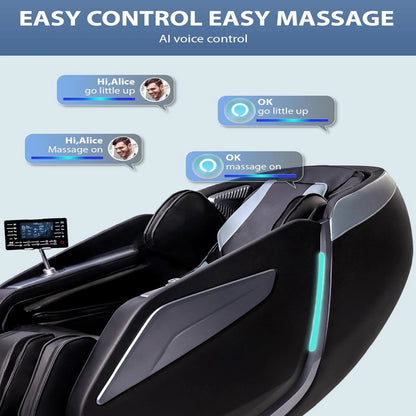 4D Massage Chair: Full Body Zero Gravity Massage Chair Full Body SL Track Chair Massage Black — product view 11