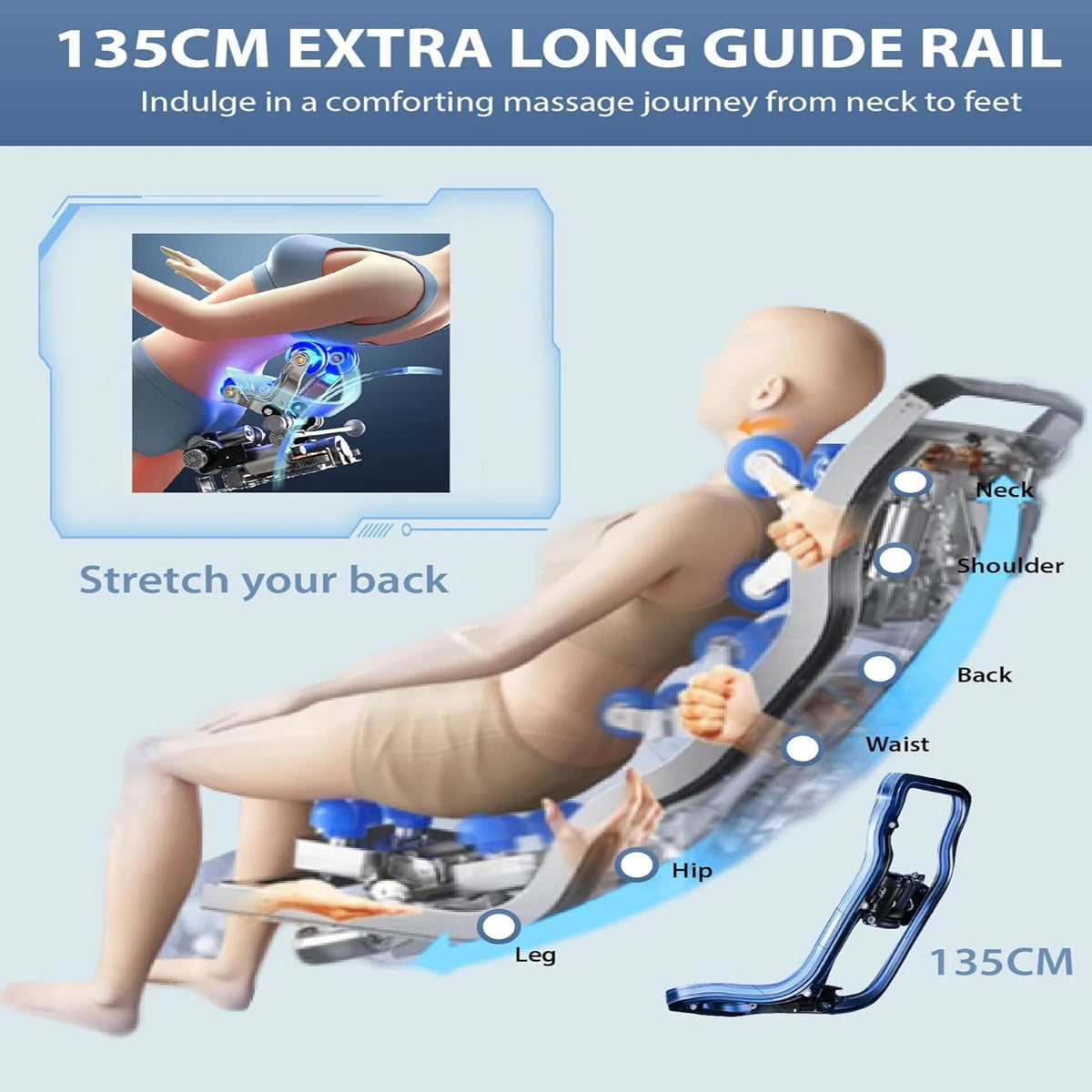 4D Massage Chair: Full Body Zero Gravity Massage Chair Full Body SL Track Chair Massage Black — product view 6