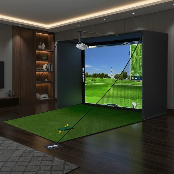 Golf Simulator Enclosure Package with Impact Screen & Cage