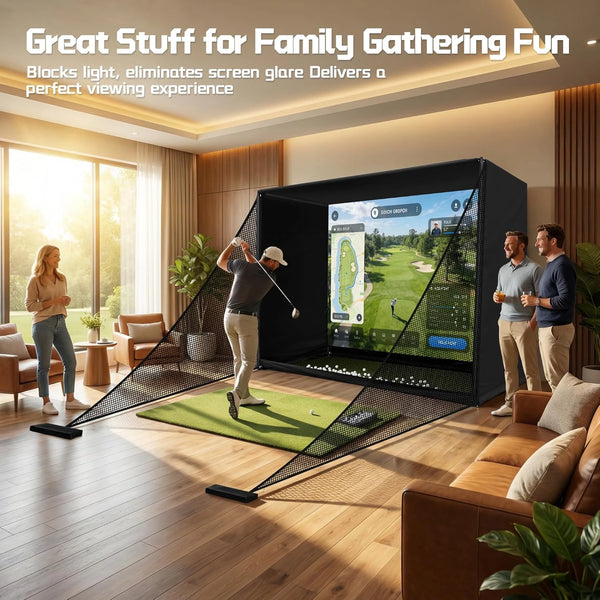 10x8 Ft Golf Simulator Enclosure with HD Impact Screen Kit