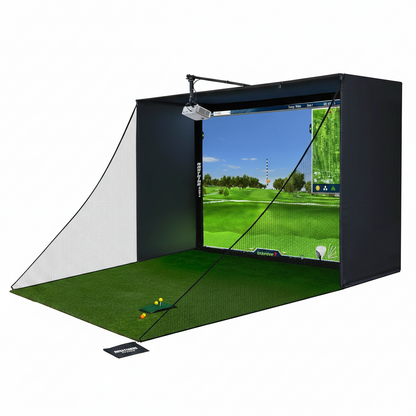 Golf Simulator Enclosure Package with Impact Screen & Cage