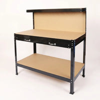 Work Bench with Drawers, Wood Garage Workbench with Peg Board and Storage Shelf