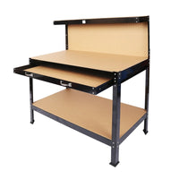 Work Bench with Drawers, Wood Garage Workbench with Peg Board and Storage Shelf — product view 7